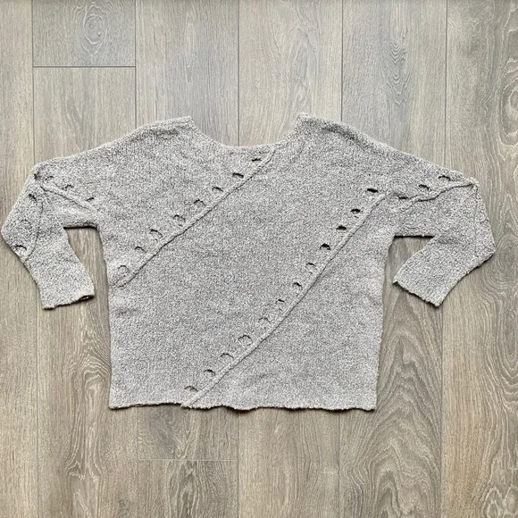 Anthropologie One Grey Day Grace Sweater Merino Wool Knit Marle Heathered XS - Picture 16 of 16